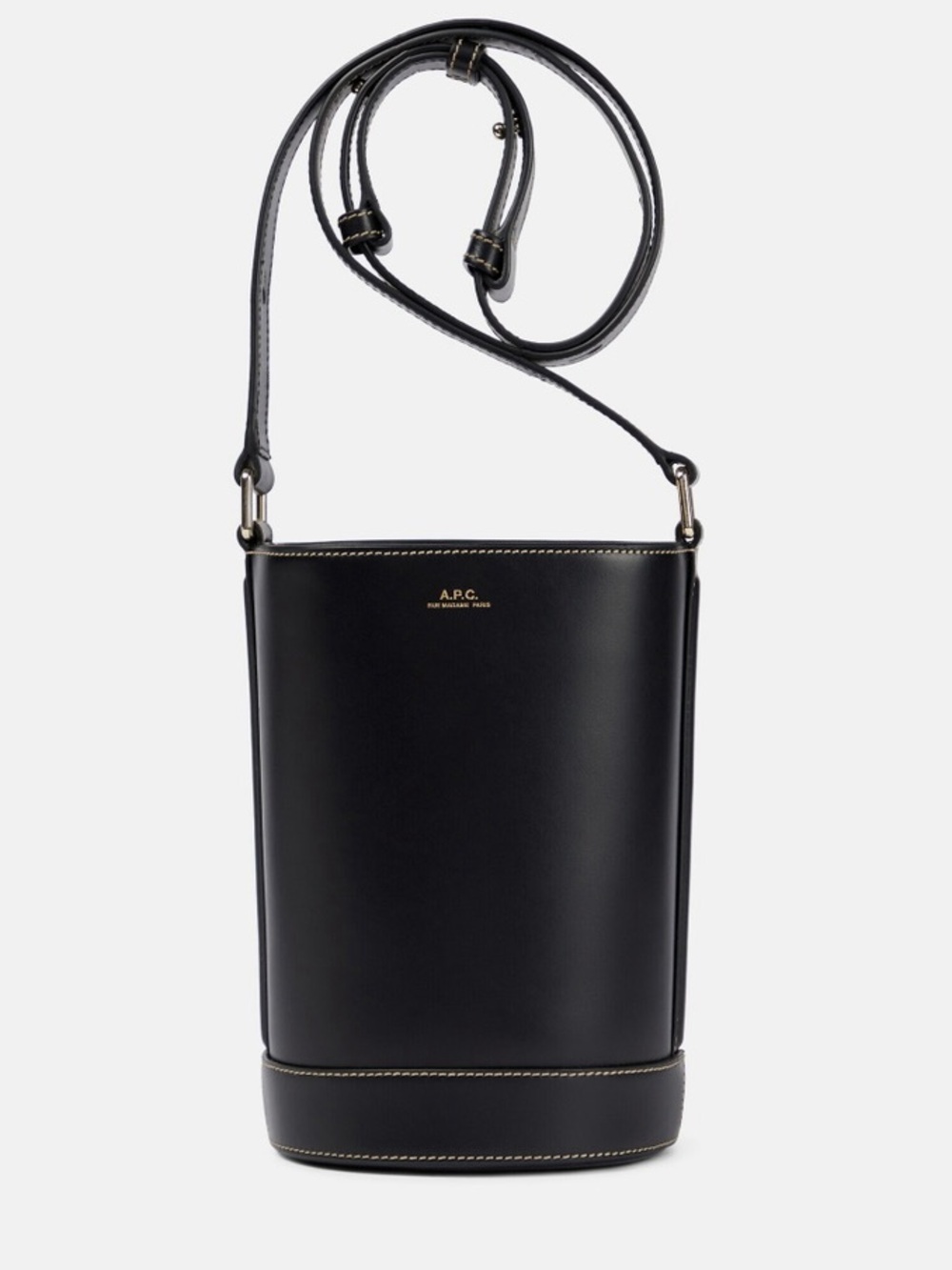 A.P.C. Amber Calfskin Leather Shoulder Bucket Bag